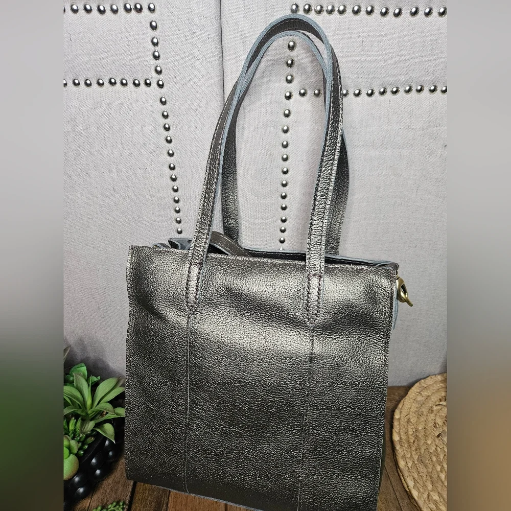 Portland Leather Goods Lola N/S Zippered Crossbody Tote Stardust - Picture 7 of 15